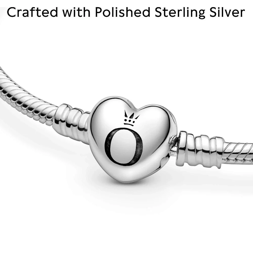 Authentic Pandora Moments Heart Clasp Snake Chain Bracelet 7.5" Valentine's Day - Picture 3 of 11